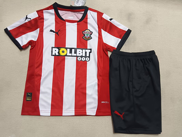 24-25 Season Southampton Home Red-White Color Kids Football Kit