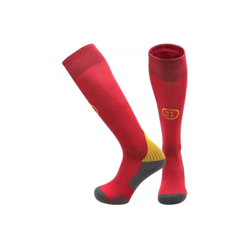 2024 Euro Cup Spain Home Red Color Football Socks