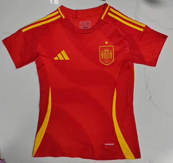 2024 Euro Cup Spain Home Red Color Women Soccer Jersey