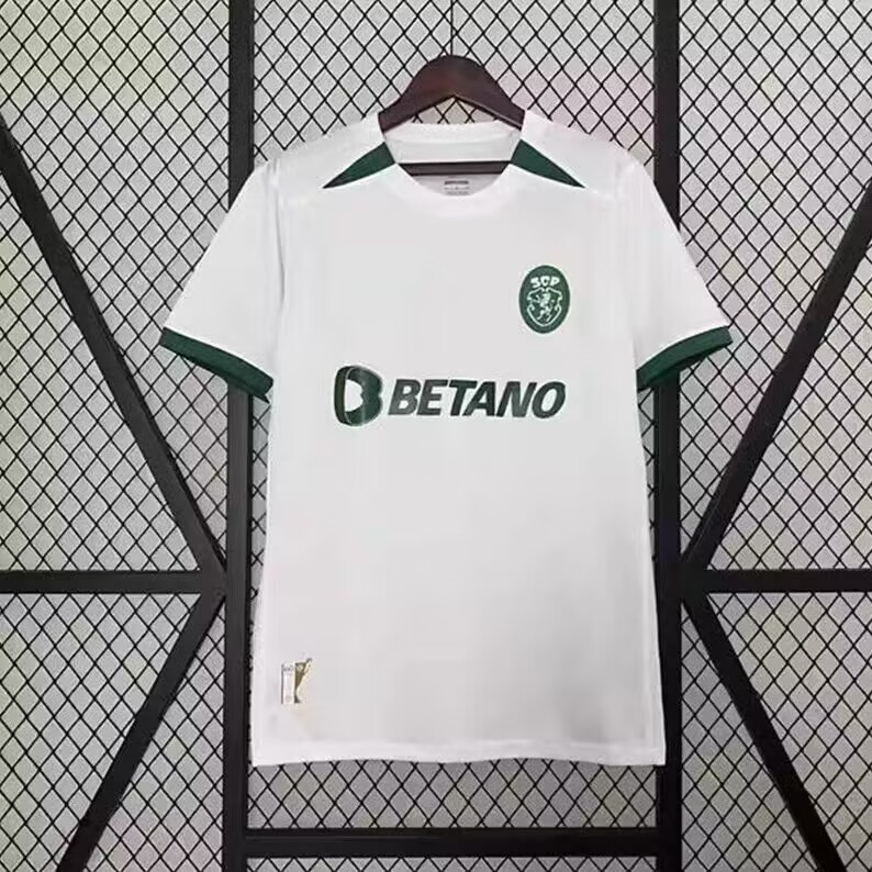 24-25 Season Sporting CP Away White Color Soccer Jersey