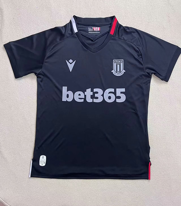 24-25 Season Stoke City Away Black Color Football Jersey