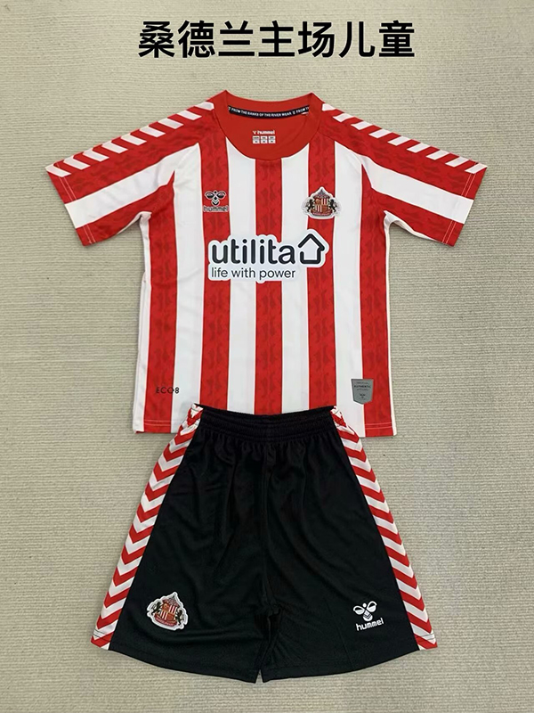 24-25 Season Sunderland Home Red-White Color Kids Football Kit