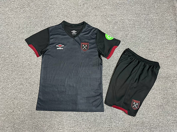 24-25 Season West Ham Away Black Color Kids Football Kit