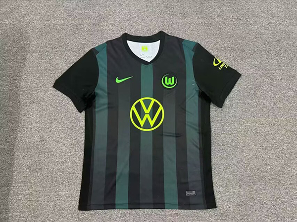 24-25 Season Wolfsburg Away Black Color Football Jersey