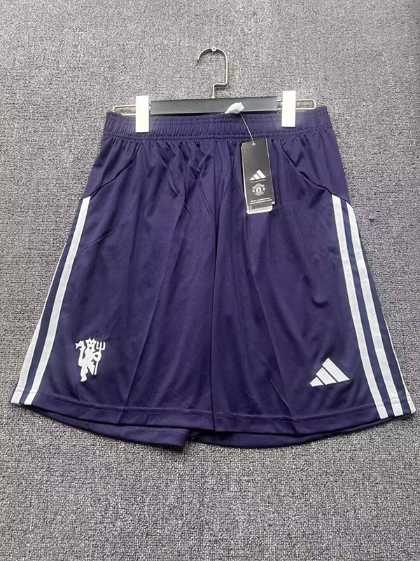 25-26 Season Manchester United Away Light-Purple Color Football Shorts