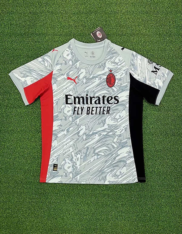 25-26 Season AC Milan Grey Color Pre-Match Football Training Shirt