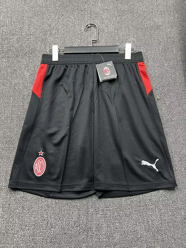25-26 Season AC Milan Home Black Color Football Shorts