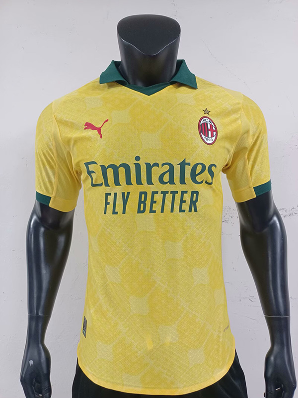 25-26 Season AC Milan Third Yellow Color Football Jersey (Player Version)