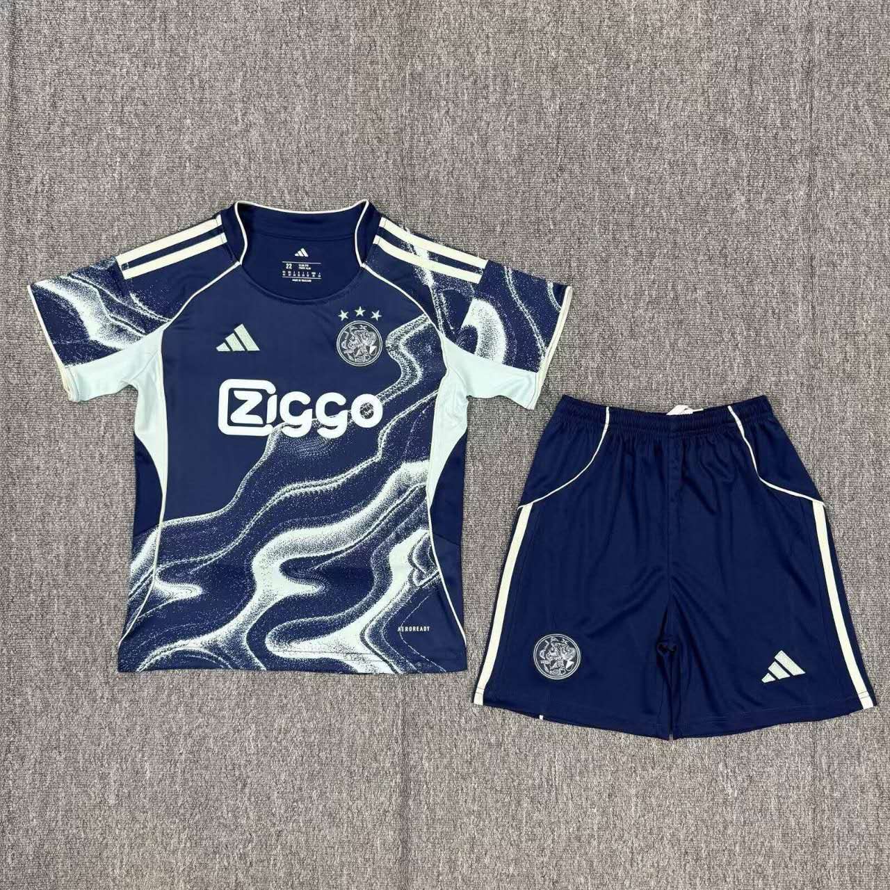25-26 Season Ajax Away Blue Color Youth Kids Football Kit