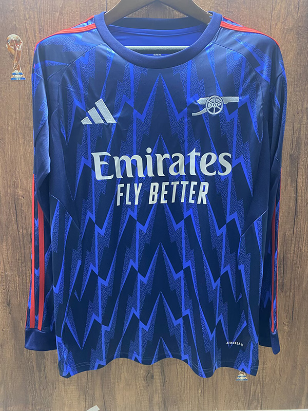 25-26 Season Arsenal Away Blue Color Long Sleeve Football Jersey