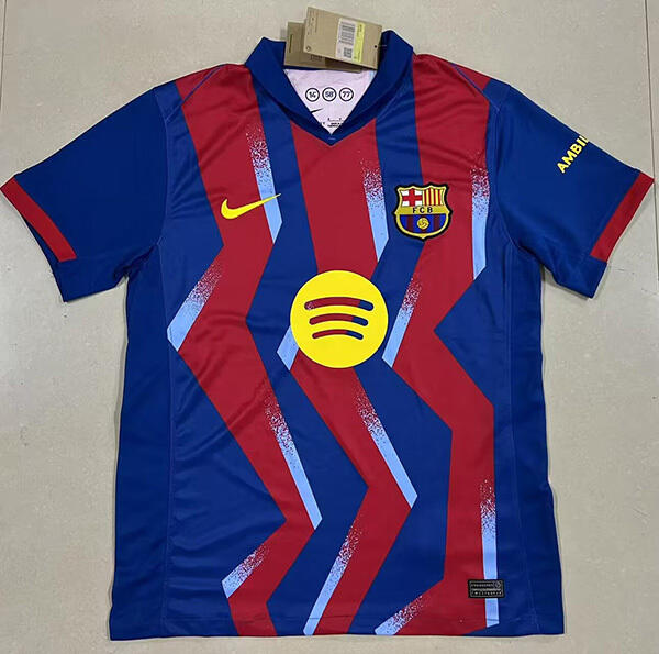 25-26 Season Barcelona 4th Red-Blue Color Football Jersey