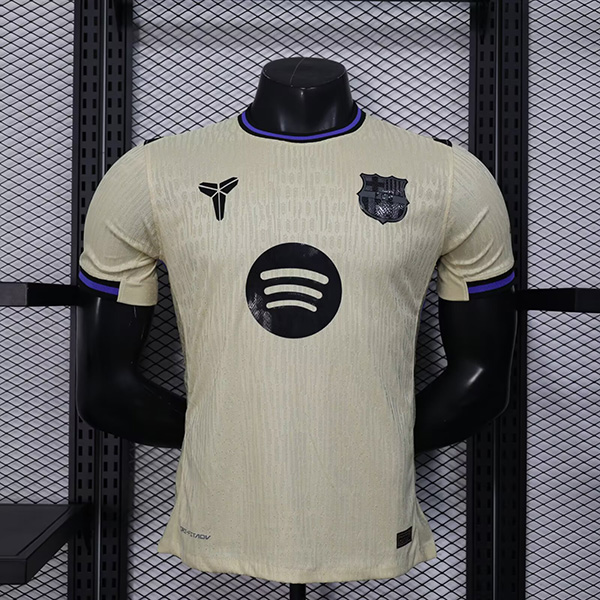 25-26 Season Barcelona Away Light-Yellow Color Football Jersey(Player Version)