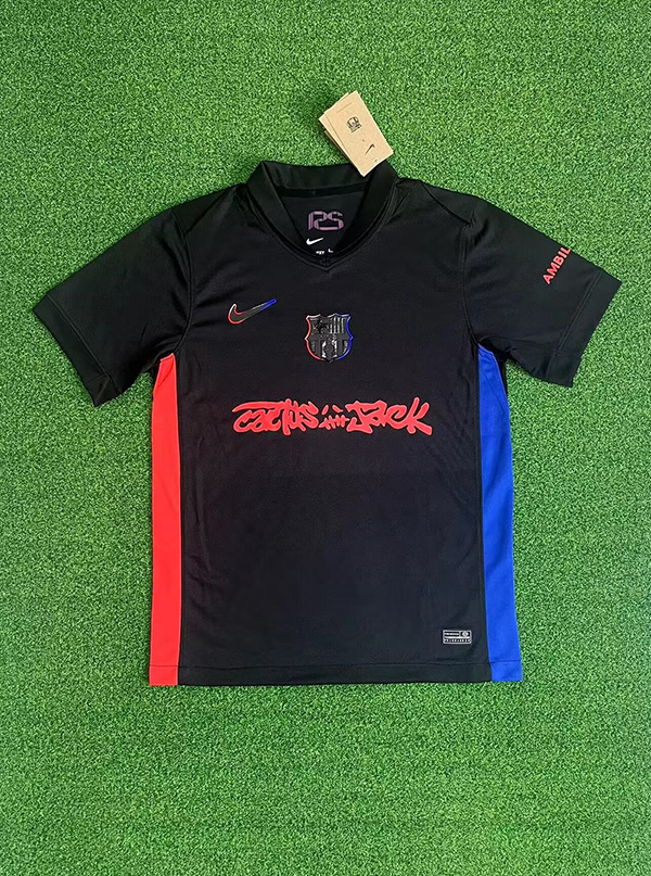 25-26 Season Barcelona Away Black Color Co-Version Football Training Shirt