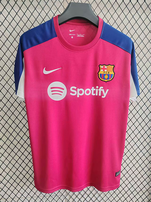 25-26 Season Barcelona Pink Color Pre-Match Football Training Shirt