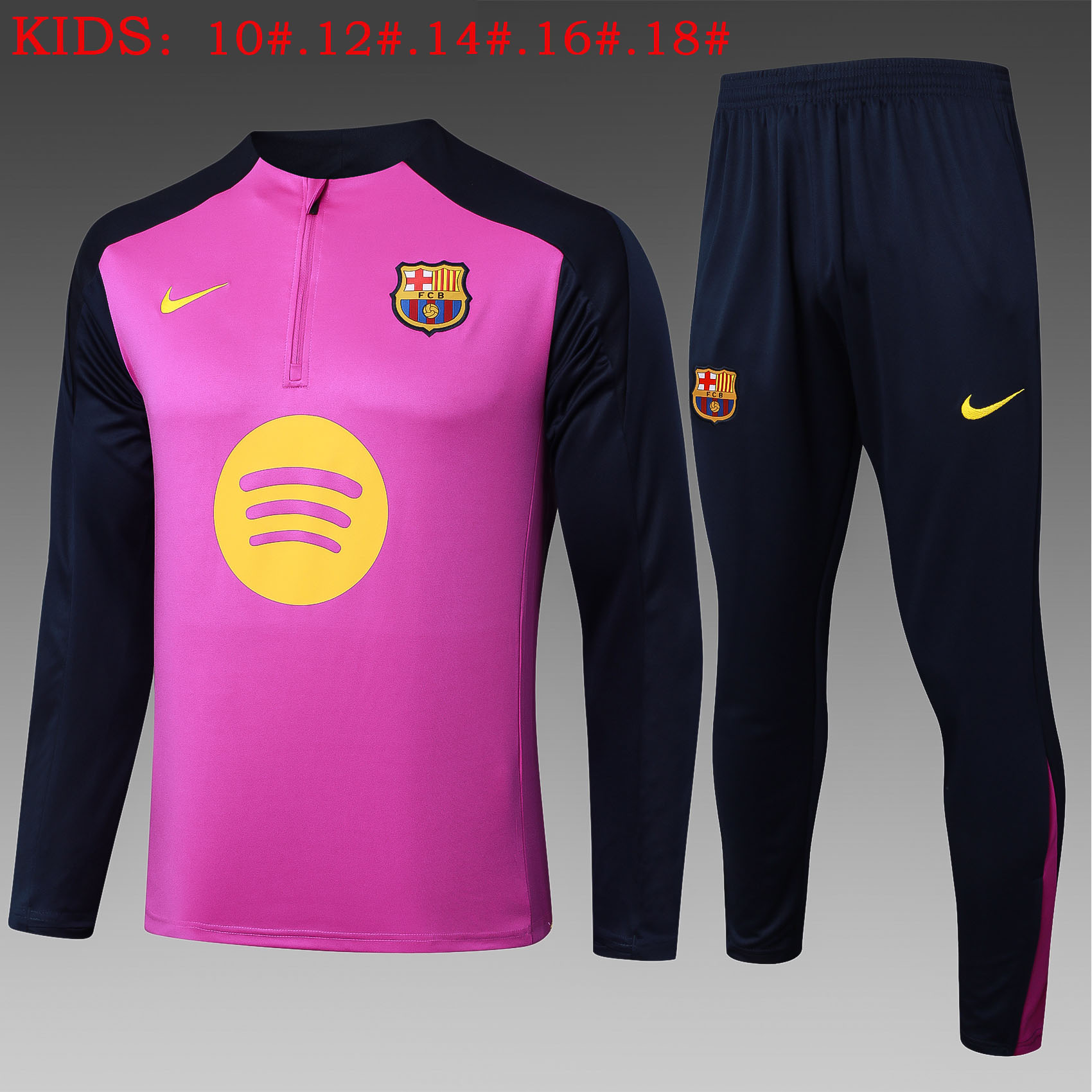 25-26 Season Barcelona Purple Color Kids Football Sweater Set