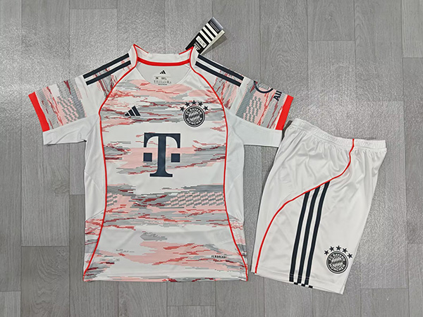 25-26 Season Bayern Munich Away White Color Kids Football Kit