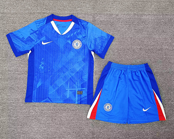 25-26 Season Chelsea Home Blue Color Youth Kids Football Kit