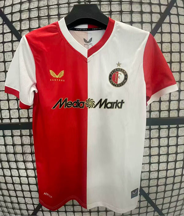 25-26 Season Feyenoord Home Red-White Color Football Jersey