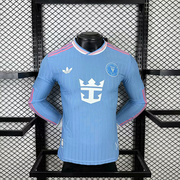 25-26 Season Inter Miami Third Blue Color Long Sleeve Soccer Jersey