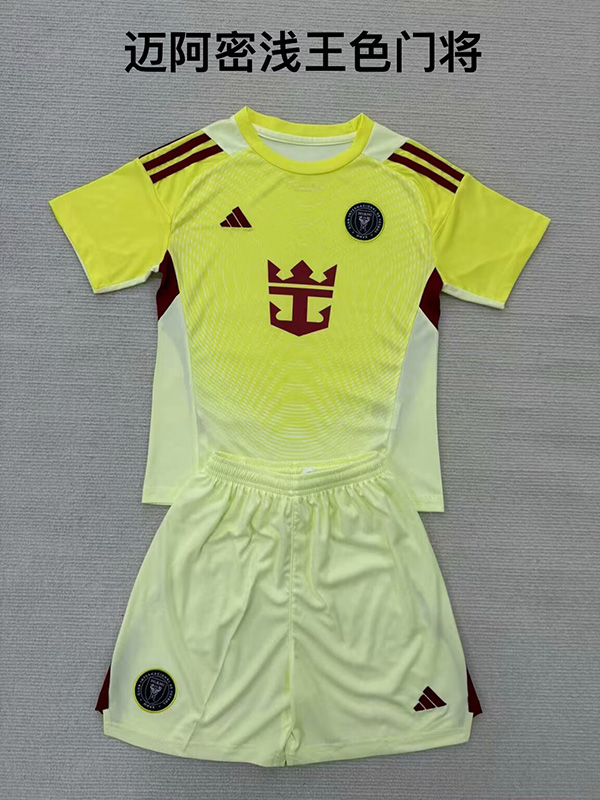 25-26 Season Inter Miami Goalkeeper Yellow Color Kids Football Uniform