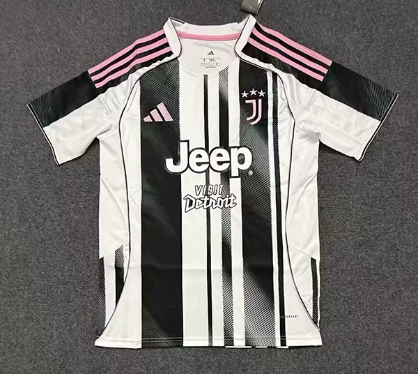 25-26 Season Juventus Home Black-White Color Football Jersey