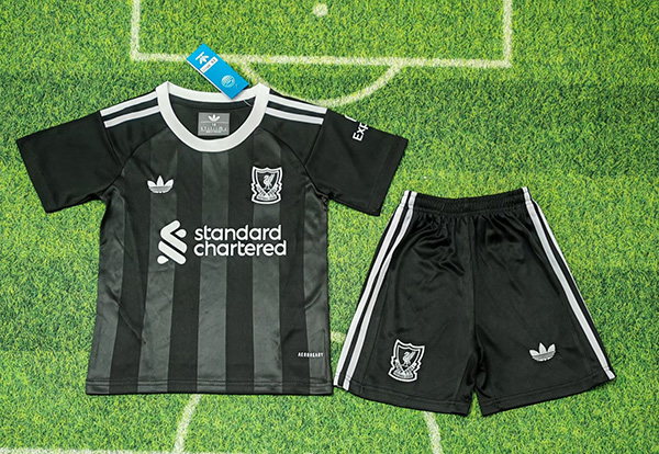 25-26 Season Liverpool Goalkeeper Black Color Youth Kids Football Kit