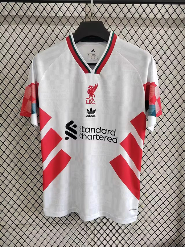 25-26 Season Liverpool White Color Pre-Match Football Training Shirt