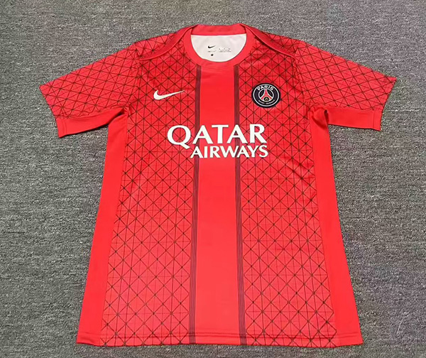 25-26 Season PSG Red Color Pre-Match Football Training Shirt