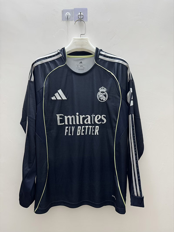 25-26 Season Real Madrid Away Black Color Long Sleeve Football Shirt