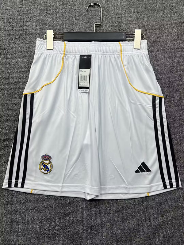 25-26 Season Real Madrid Home White Color Football Shorts