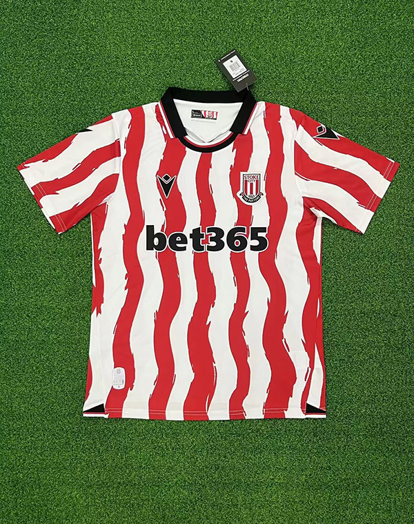 25-26 Season Stoke City Home Red-White Color Football Jersey