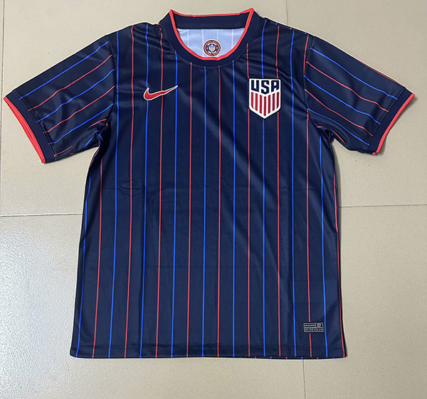 25-26 Season USA Away Dark-Blue Color Soccer Jersey