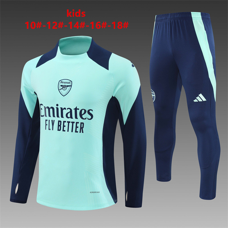 24-25 Season Arsenal Lake-Blue Color Kids Football Sweater Set